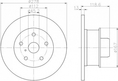 HELLA PAGID 8dd355100471 -  Тормозной диск
